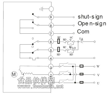 AC380V三相电源接线图带无源信号反馈