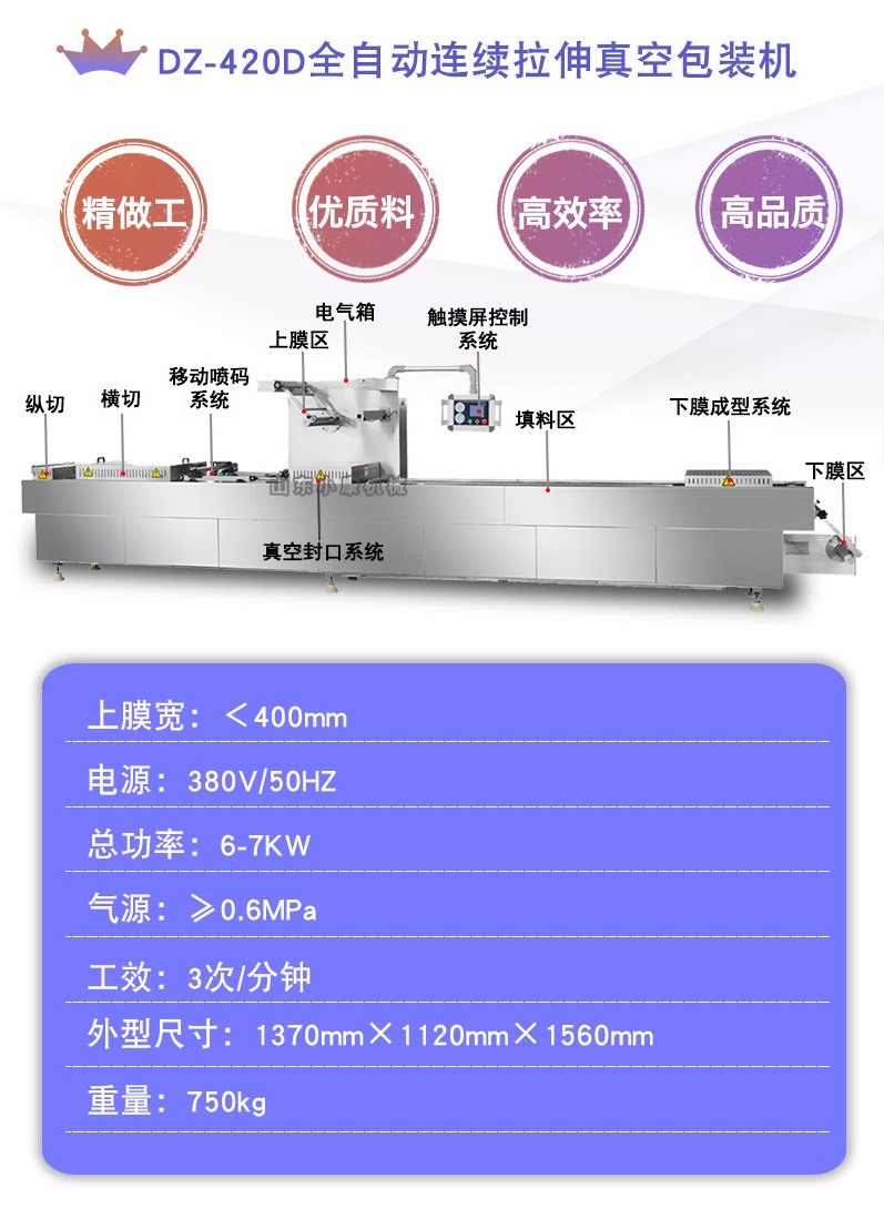 2浅紫拉伸膜包装机详情技术参数